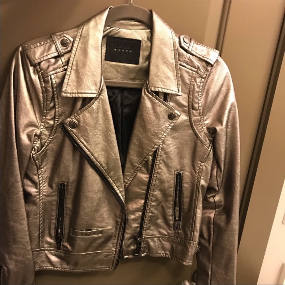 BLANK NYC Metallic Faux Leather Moro Jacket